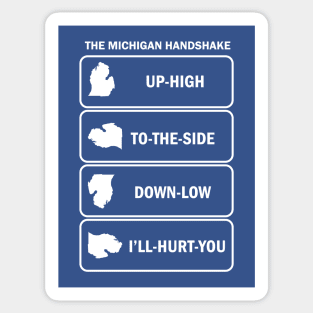 The Michigan Handshake Sticker